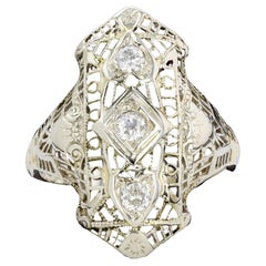 Art Deco Old Mine Cut Diamond Ring
