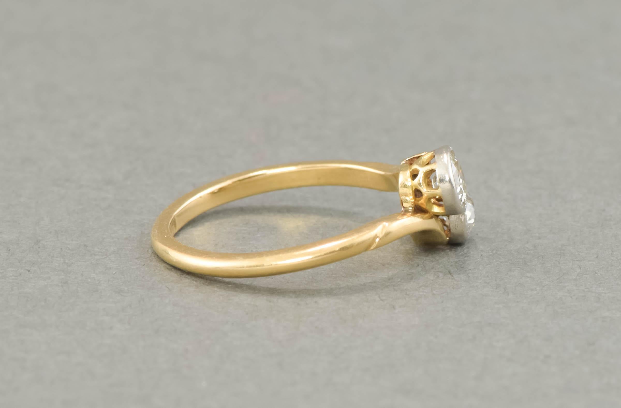 Art Deco Old Mine Cut Diamond Toi et Moi Engagement Ring 3