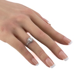 Art Deco Alte Mine Diamant Verlobungsring aus Platin
