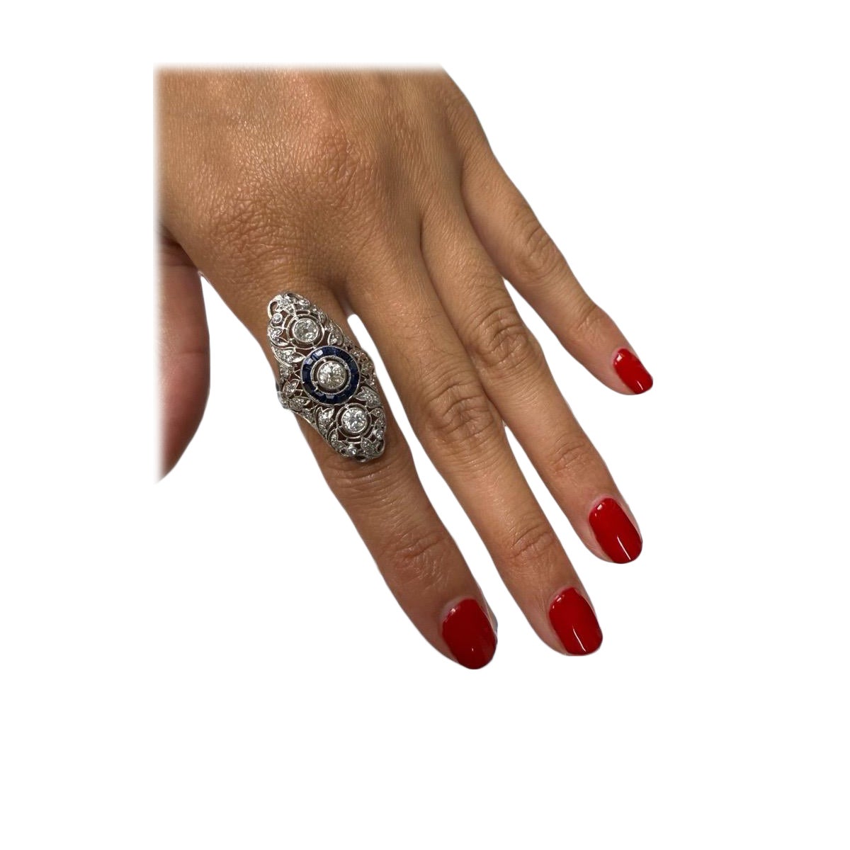 Bague Art déco en diamant ancienne mine en vente