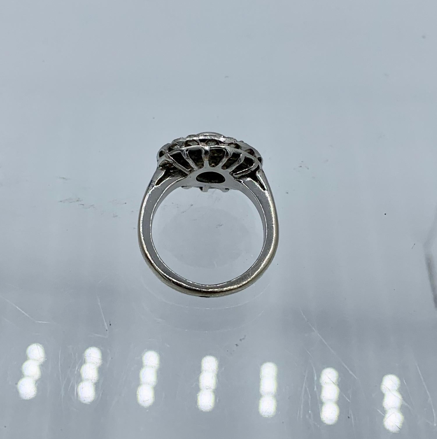 Art Deco Old Mine Diamond Sapphire Platinum Ring Wedding Engagement Target Ring 3