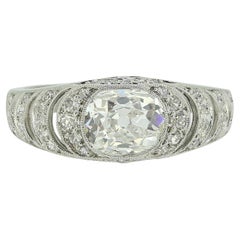 Art Deco Old Oval Cut Diamond Ring