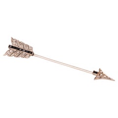 Art Deco Onyx and Diamond Arrow Brooch