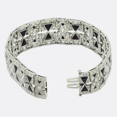 Art Deco Onyx and Diamond Bracelet