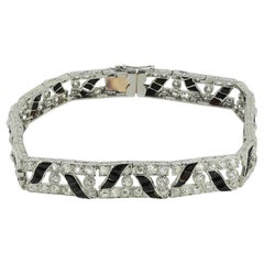 Bracciale Art Deco in onice e diamanti