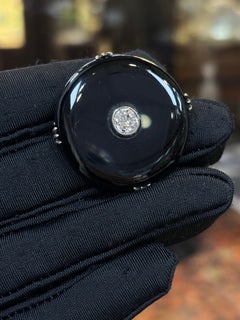 Art Deco Onyx and Diamond Brooch