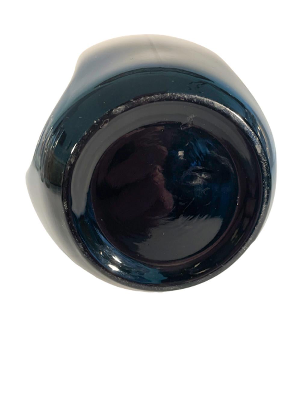 Art Deco Onyx Black Glass Silver Overlay 