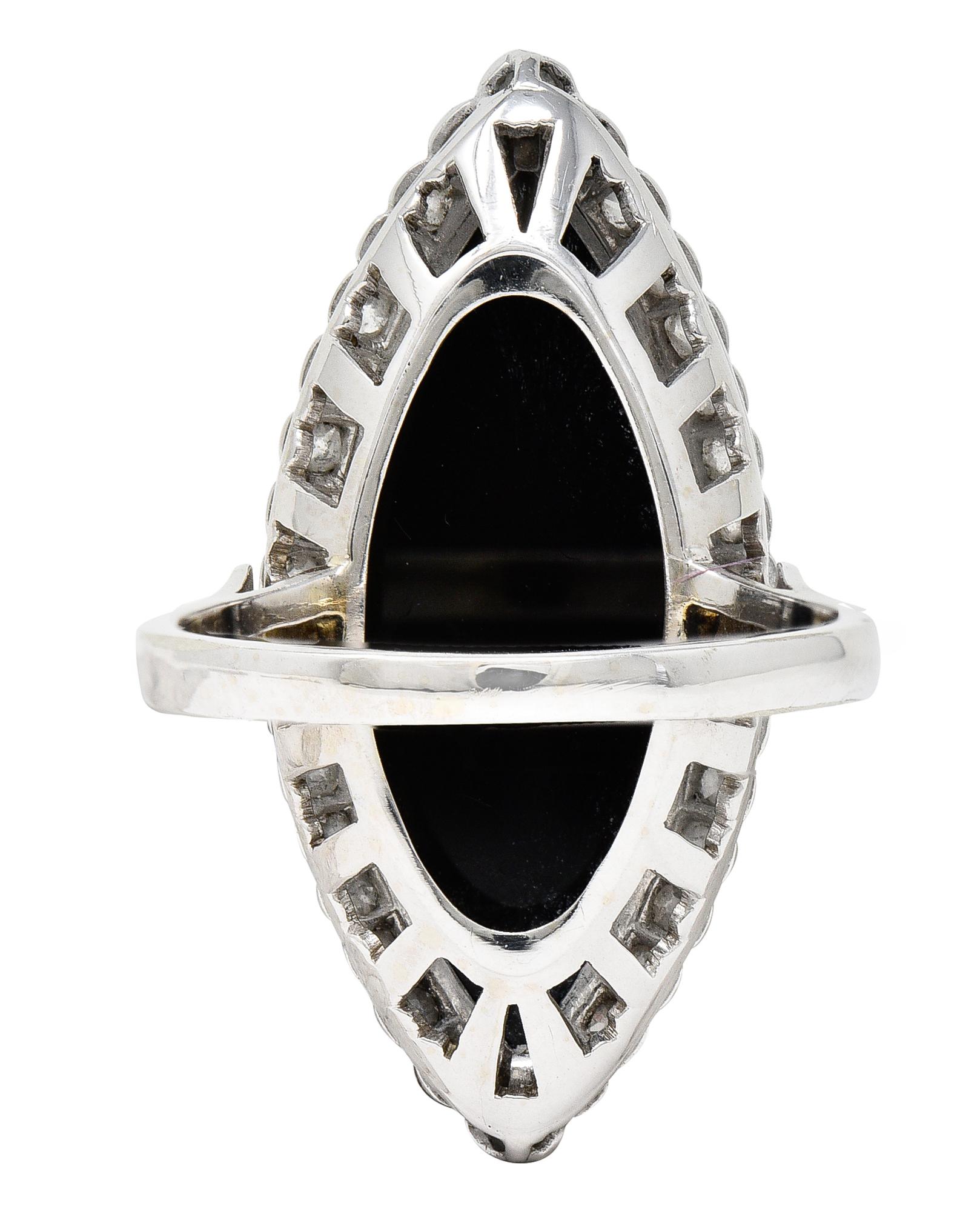 art deco navette ring