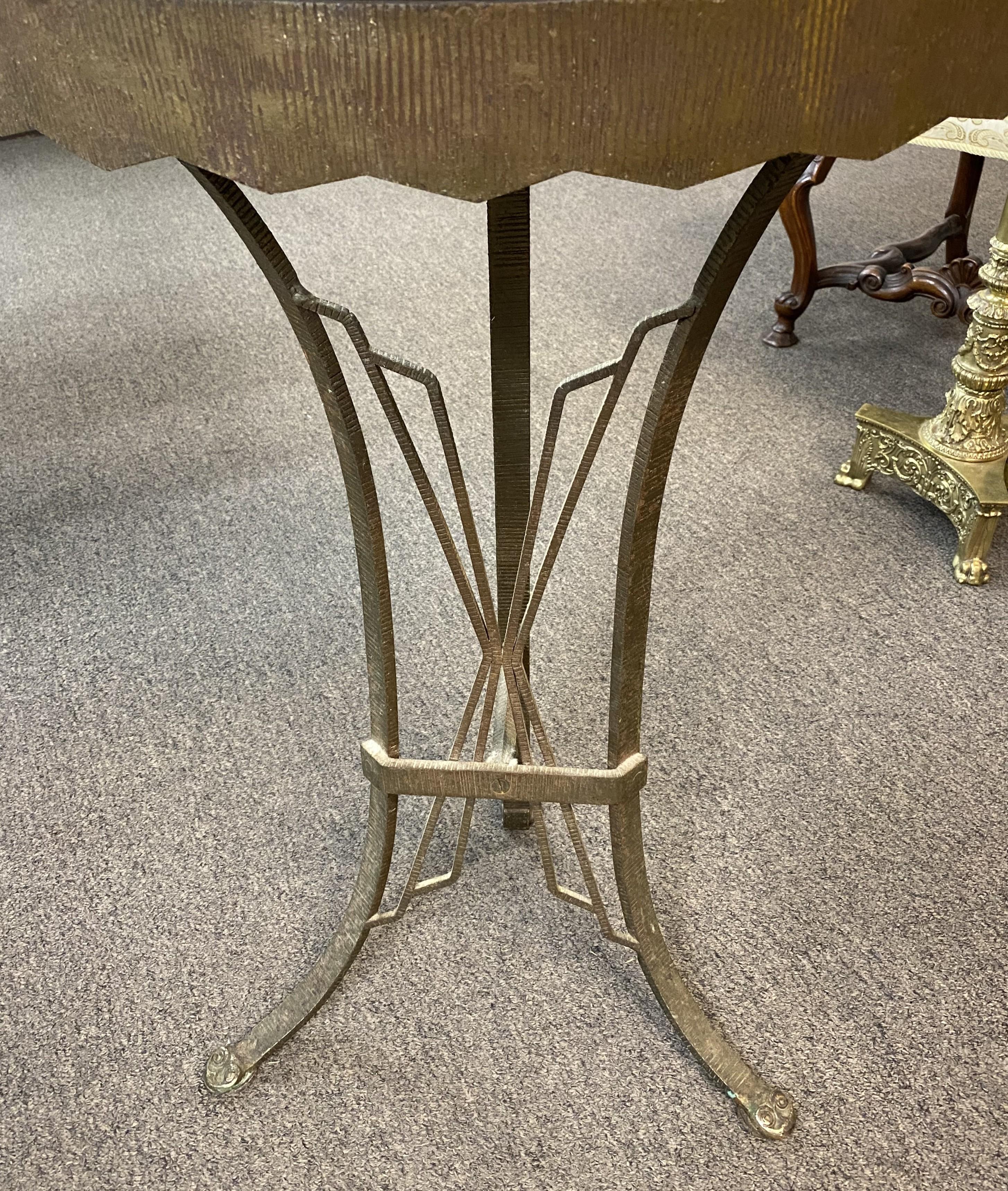 Art Deco Onyx Glass Top Demi Lune Console Table in the Manner of Oscar Bach In Good Condition For Sale In Milford, NH