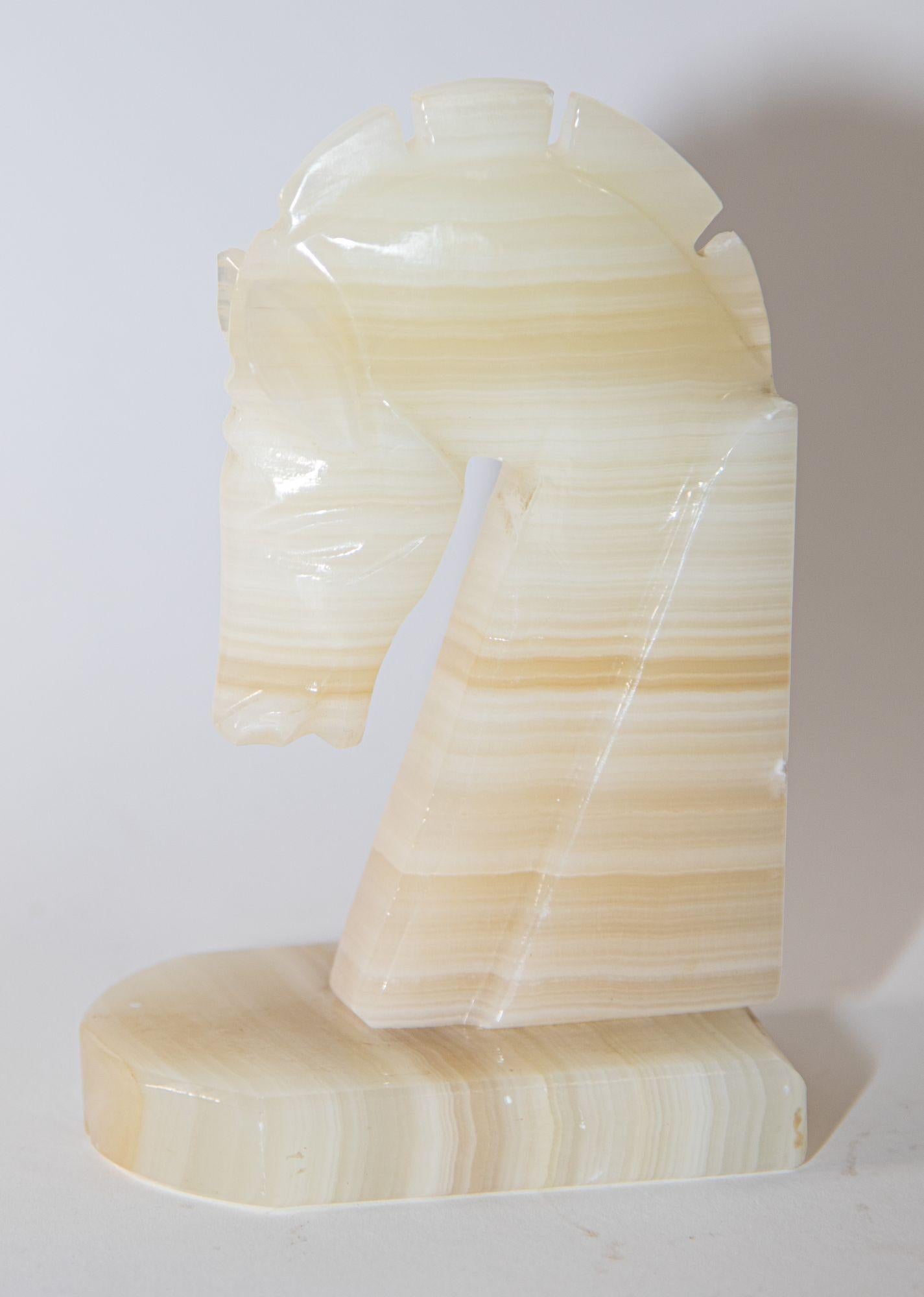 Art Deco Onyx Horse Head Paperweight In Fair Condition For Sale In North Hollywood, CA