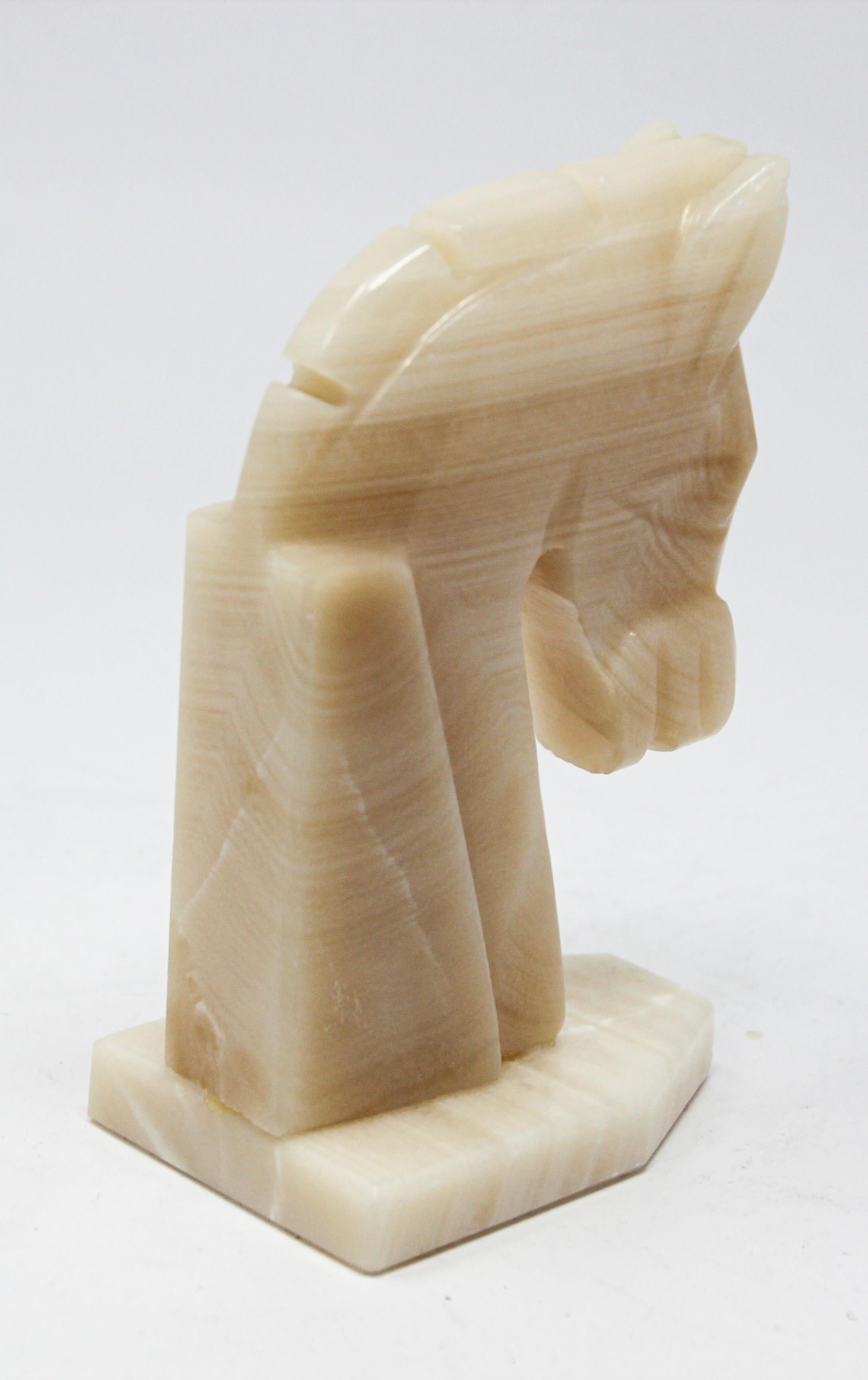 20th Century Art Deco Onyx Horse Head Paperweight