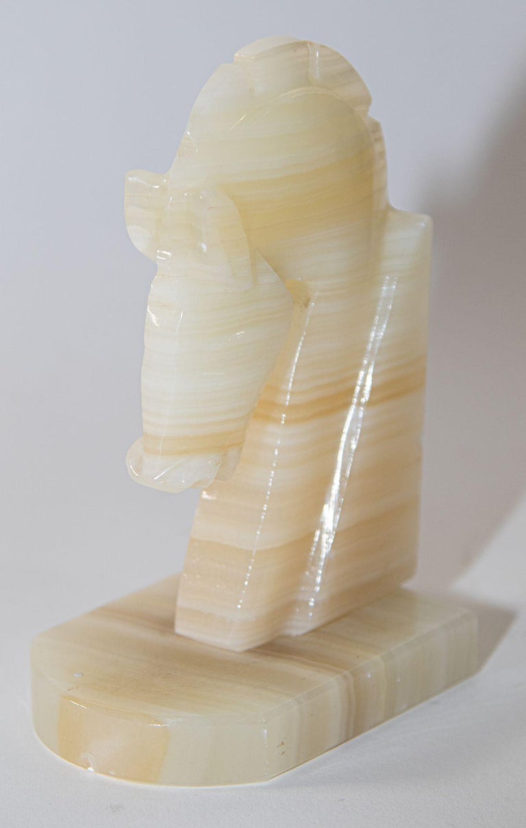 Art Deco Onyx Horse Head Paperweight For Sale at 1stDibs