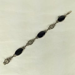 Bracelet Art Déco Onyx Marcasite