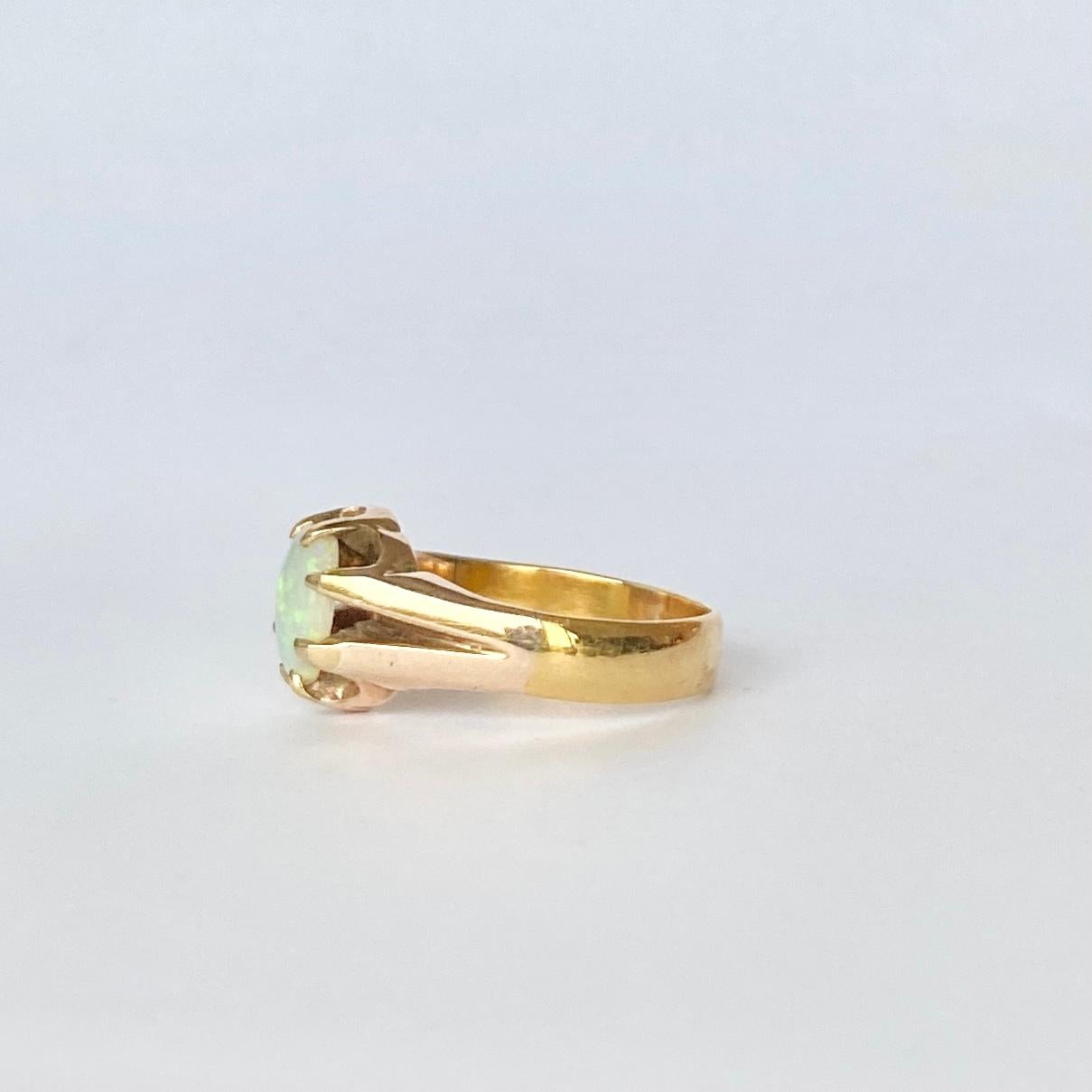 Women's Art Deco Opal and 9 Carat Gold Ring