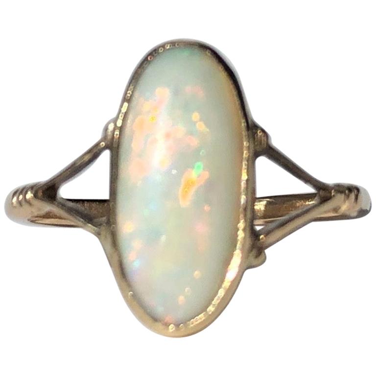 Art Deco Opal and 9 Carat Gold Ring