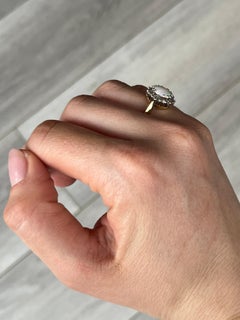 Art Deco Opal and Diamond 18 Carat Gold Cluster Ring