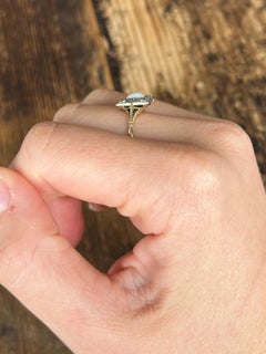 Art Deco Opal and Diamond 18 Carat Gold Panel Ring