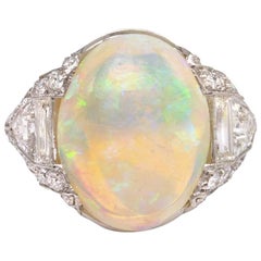 Art Deco Opal and Diamond Ring in Platinum Art Deco Opal and Diamond Ring in Platinum