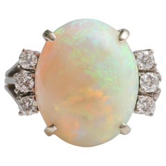Art Deco Opal & Diamond Ring Certified