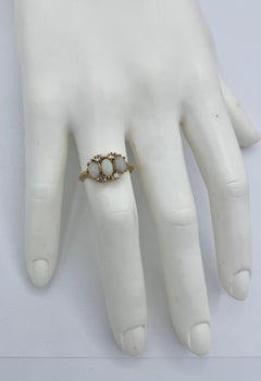 Anello Art Deco Opale con diamante Anello d'oro antico di fidanzamento nuziale impilato