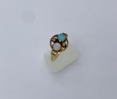 Art Deco Opal Diamond Ring Gold Antique Wedding Engagement Stacking Ring