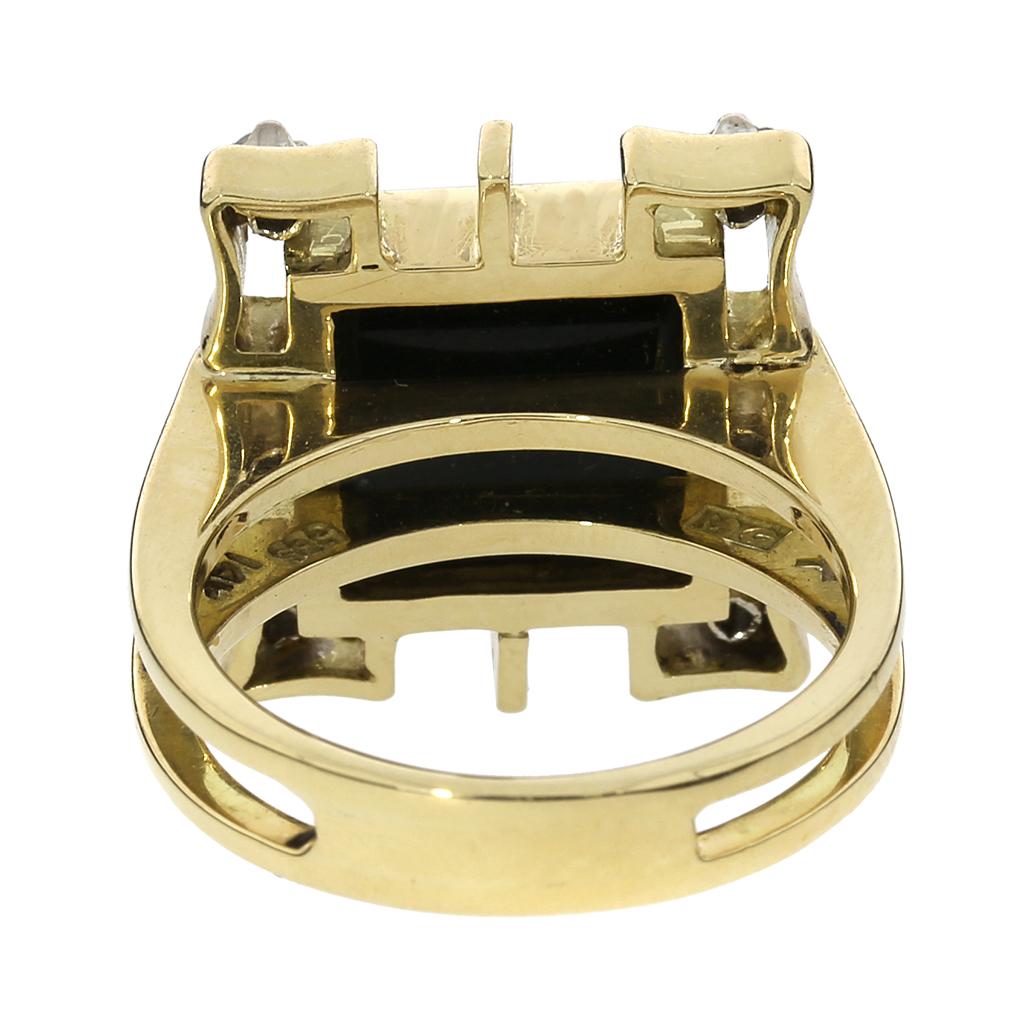 Art Deco Opal Mosaik & Diamant 14K Ring im Zustand „Gut“ im Angebot in Fuquay Varina, NC