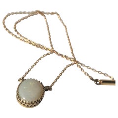 Art Deco Opal Pendant and 9 Carat Gold Chain