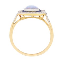 Art Deco Opal, Sapphire and Pink Diamond Cluster Ring, circa 1920s