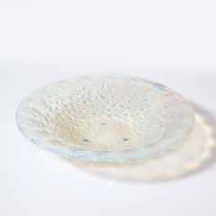 Art Deco Opalescent Glass Center Bowl with Repeating Fish Motif by Lalique