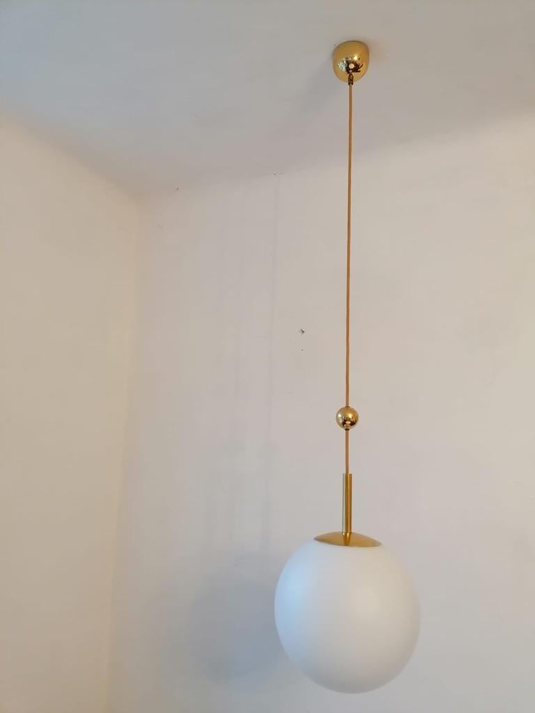 Art Deco Opaline Glass Ball Pendants For Sale 3