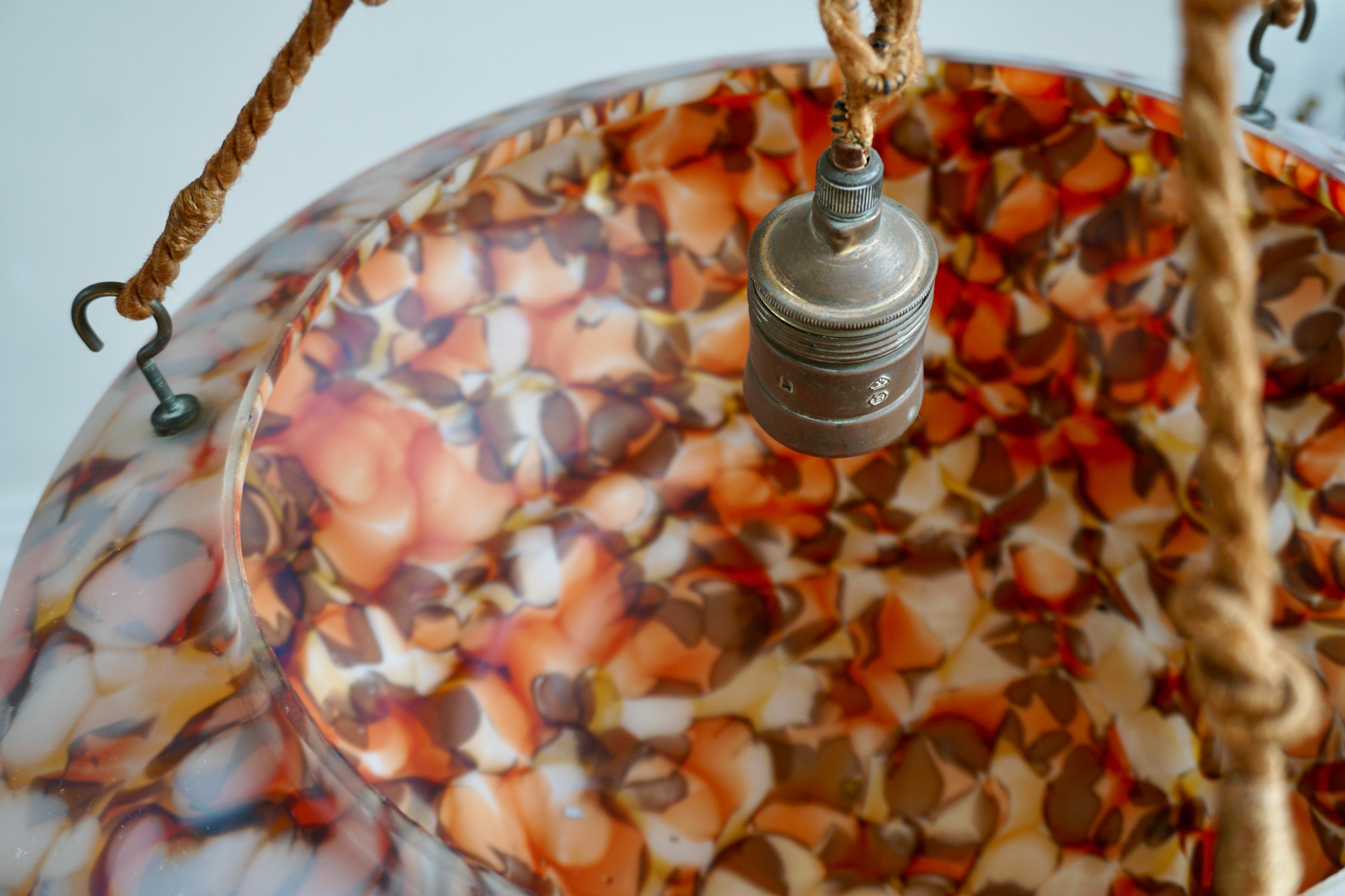 Kronleuchter aus Opalglas im Art-déco-Stil im Angebot 2