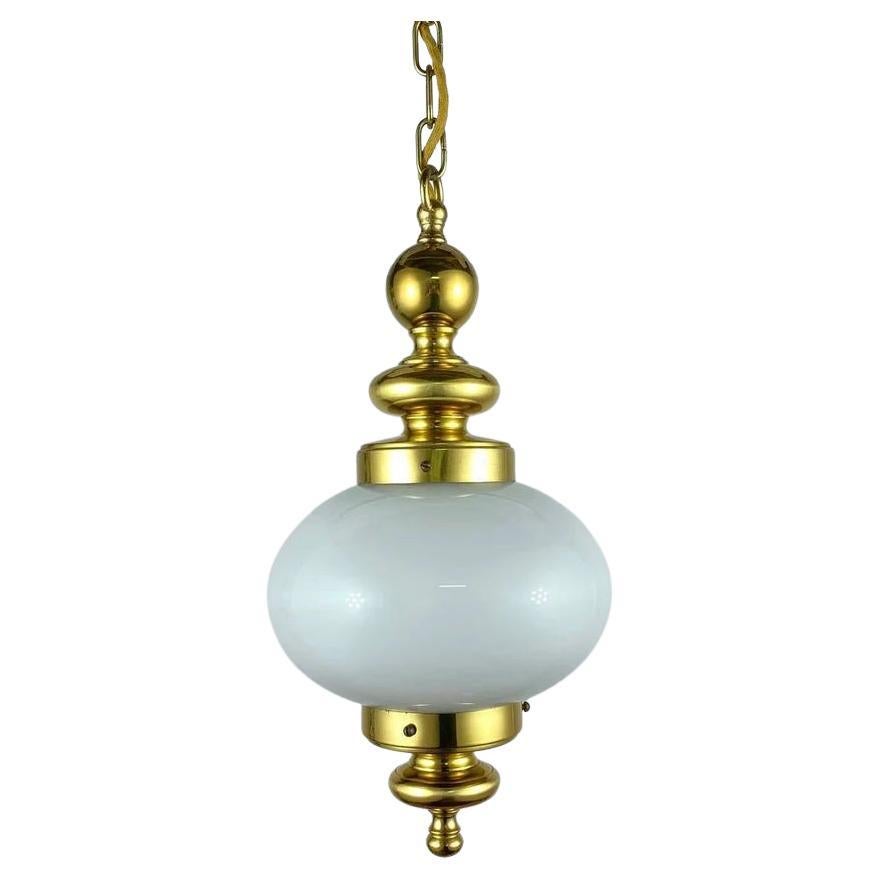 Art Deco Opaline Glass Chandelier For Sale