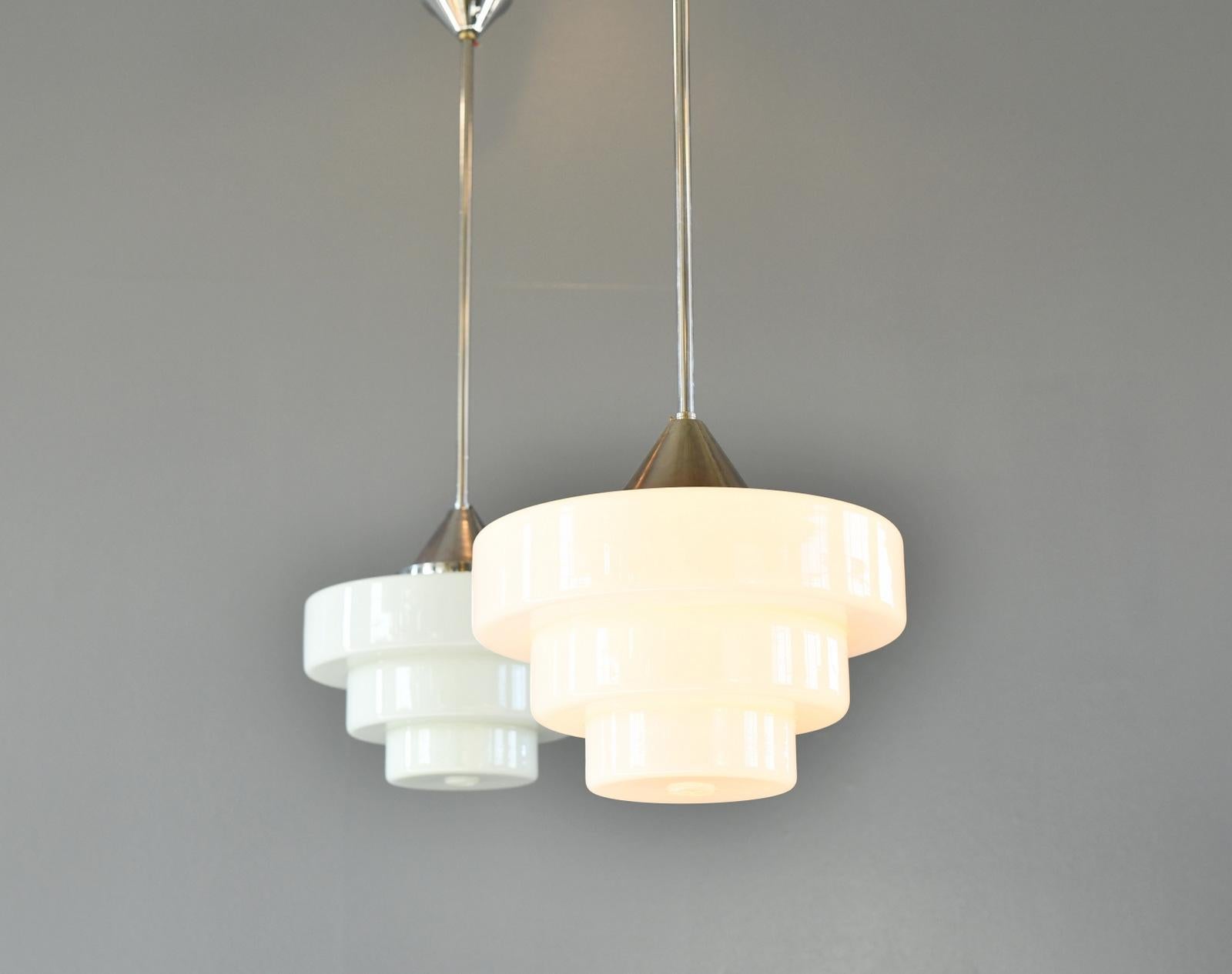 Art Decó Opaline Lights By Edison Circa 1930s en venta 5