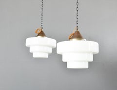 Luci opaline Art Deco di Edison, circa anni '30