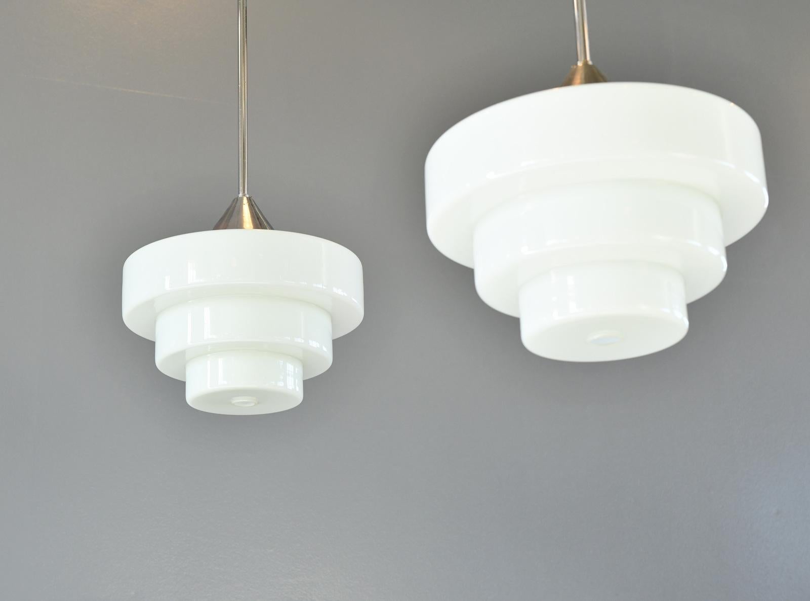 Art Decó Opaline Lights By Edison Circa 1930s en venta 1