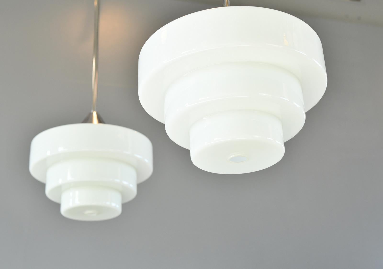 Art Decó Opaline Lights By Edison Circa 1930s en venta 2