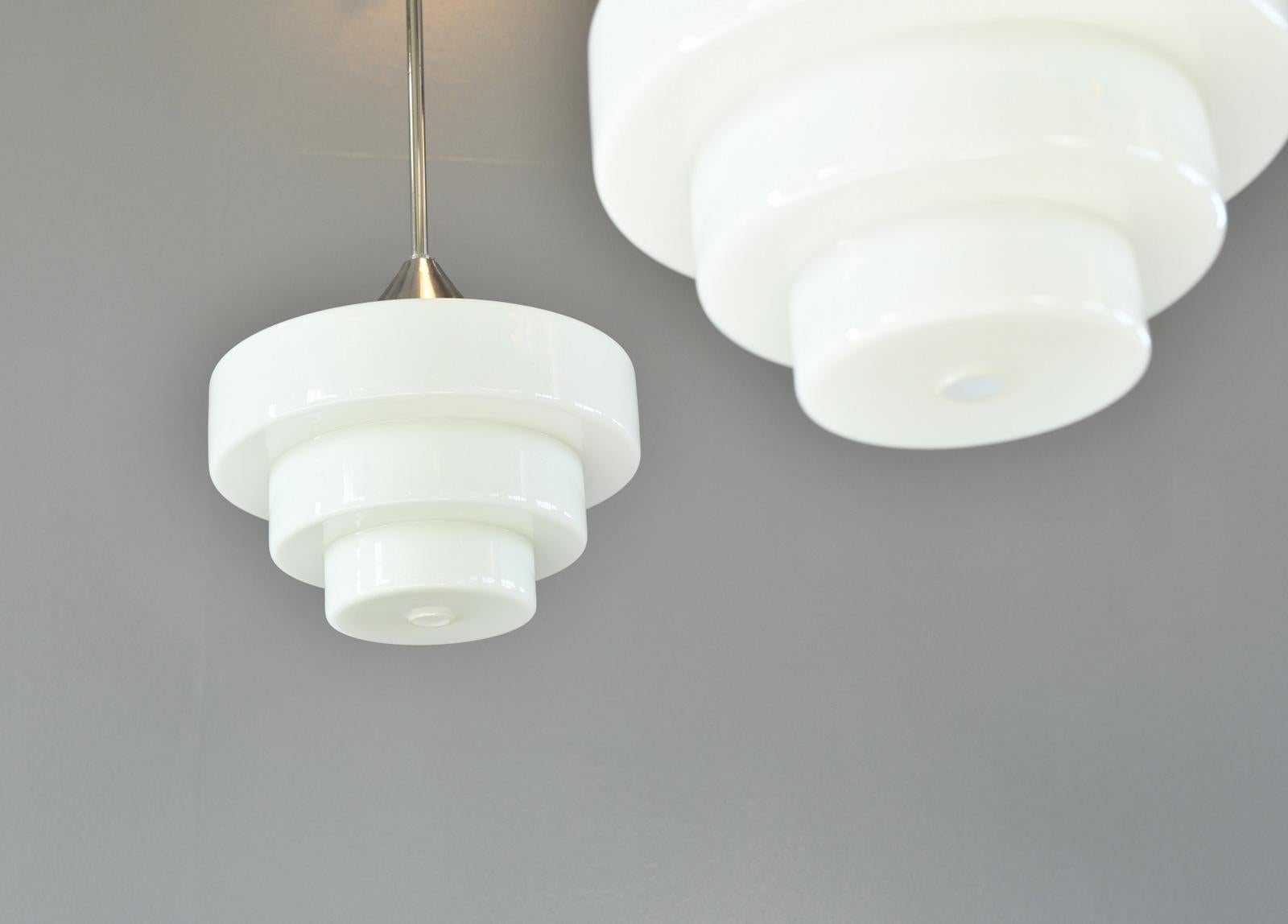 Art Decó Opaline Lights By Edison Circa 1930s en venta 3