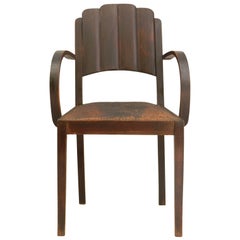 Five Art Deco Open Armchair Bridge Chairs Price per Piece includes Recovering