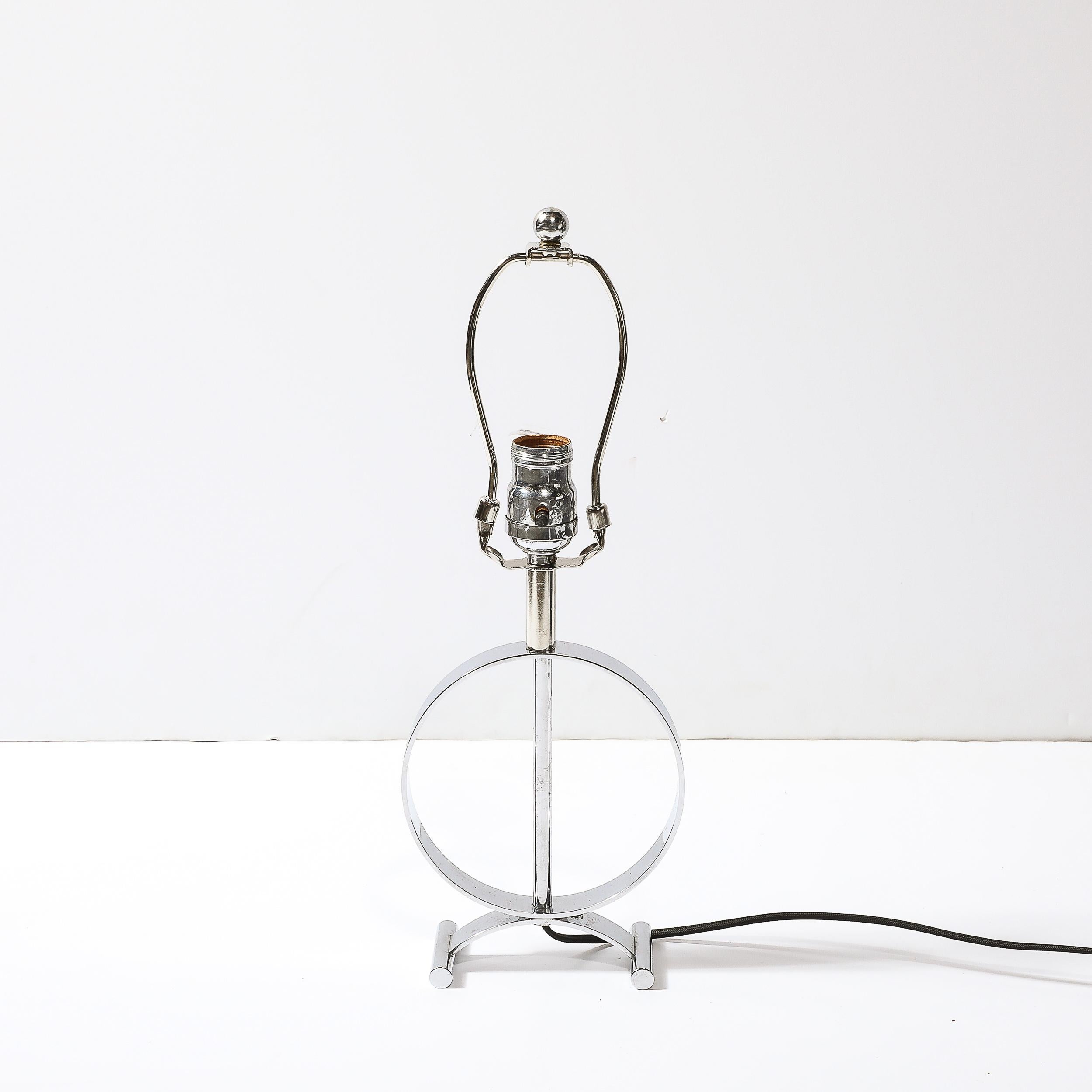 Art Deco Open Form Machine Age Table Lamp in Chrome For Sale 5