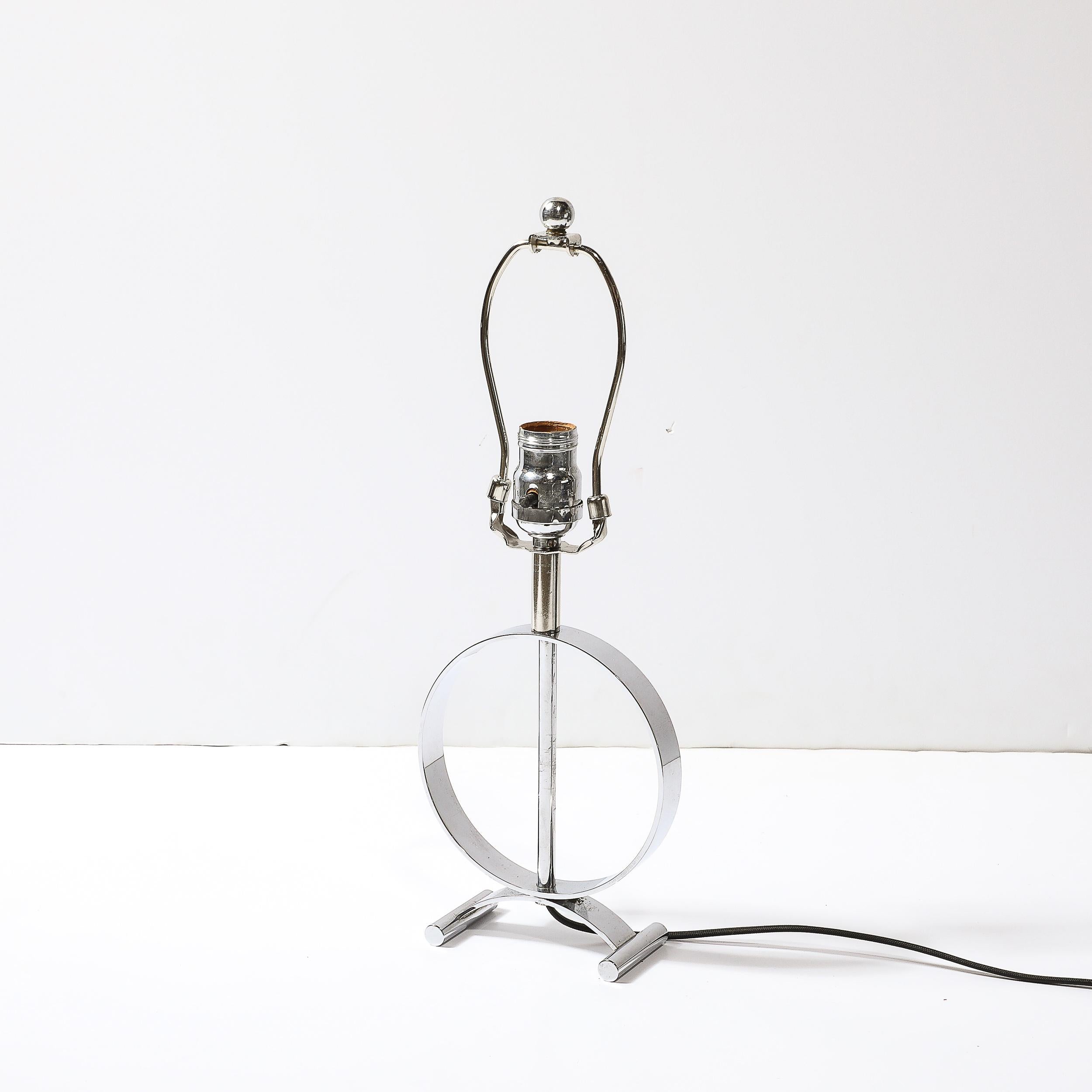 Art Deco Open Form Machine Age Table Lamp in Chrome For Sale 6
