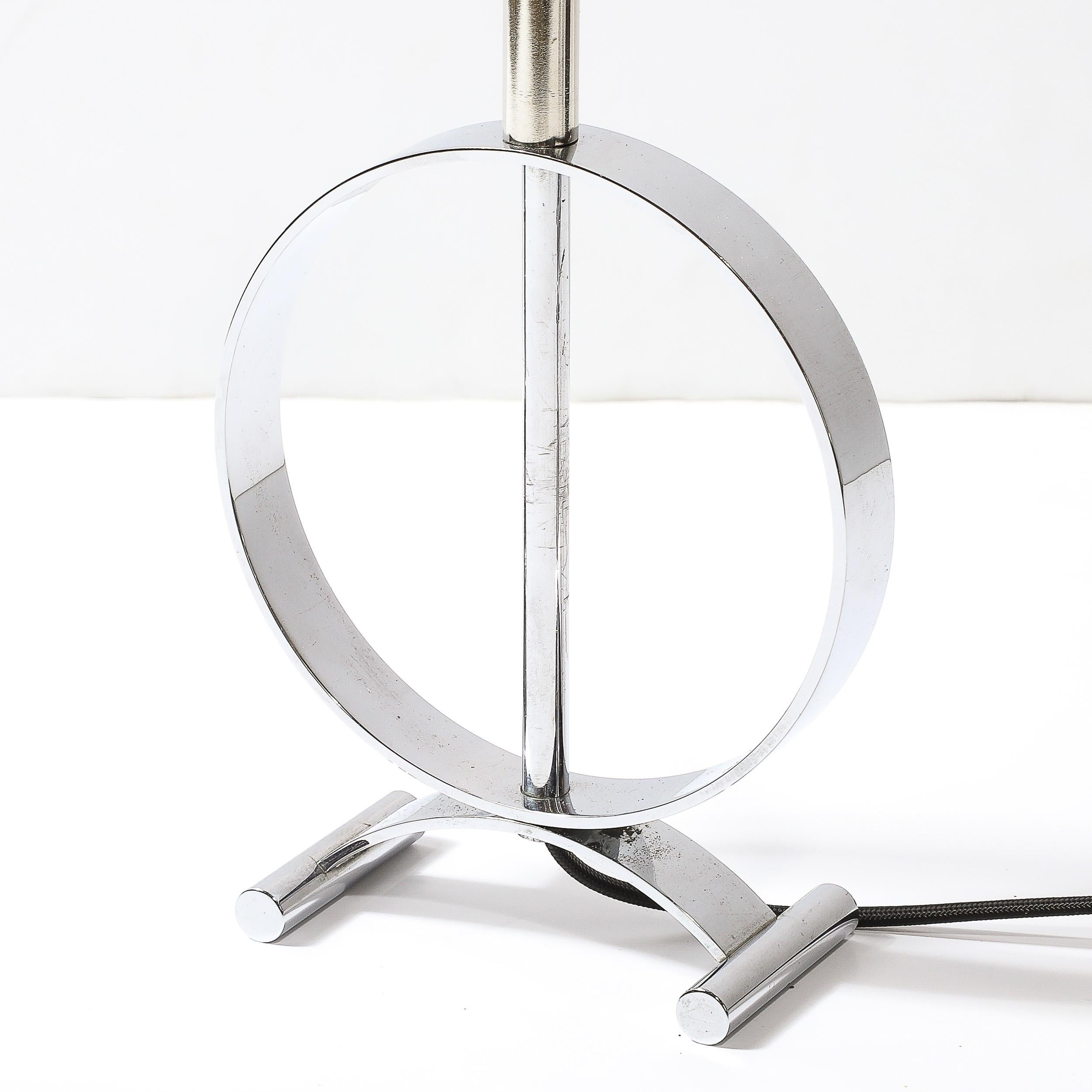 Art Deco Open Form Machine Age Table Lamp in Chrome For Sale 7
