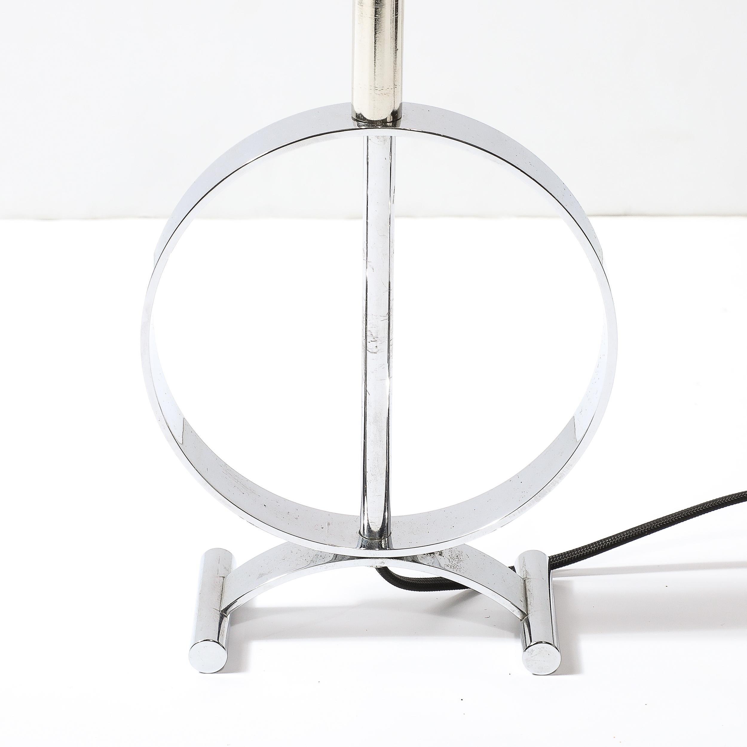 Art Deco Open Form Machine Age Table Lamp in Chrome For Sale 8