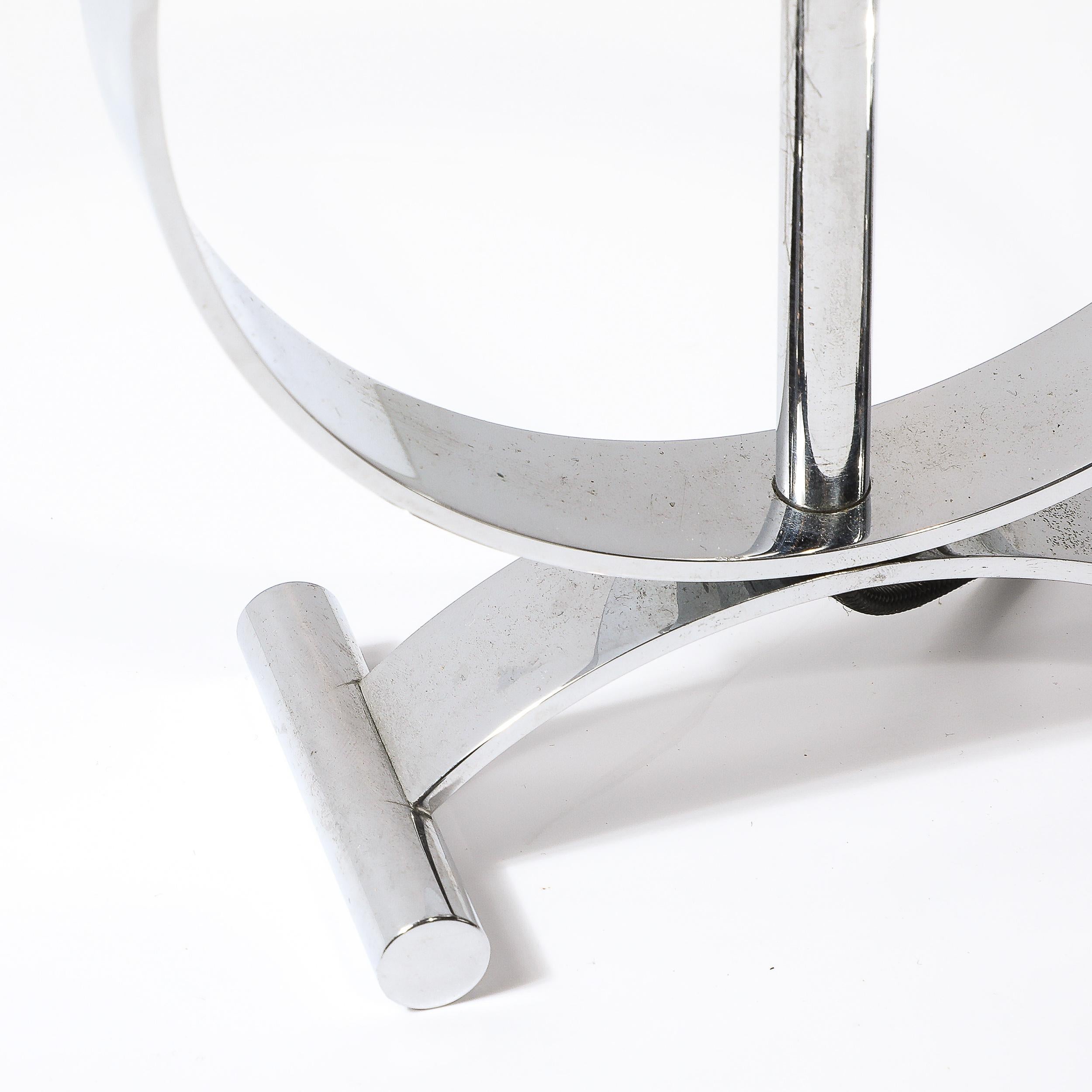 Art Deco Open Form Machine Age Table Lamp in Chrome For Sale 9