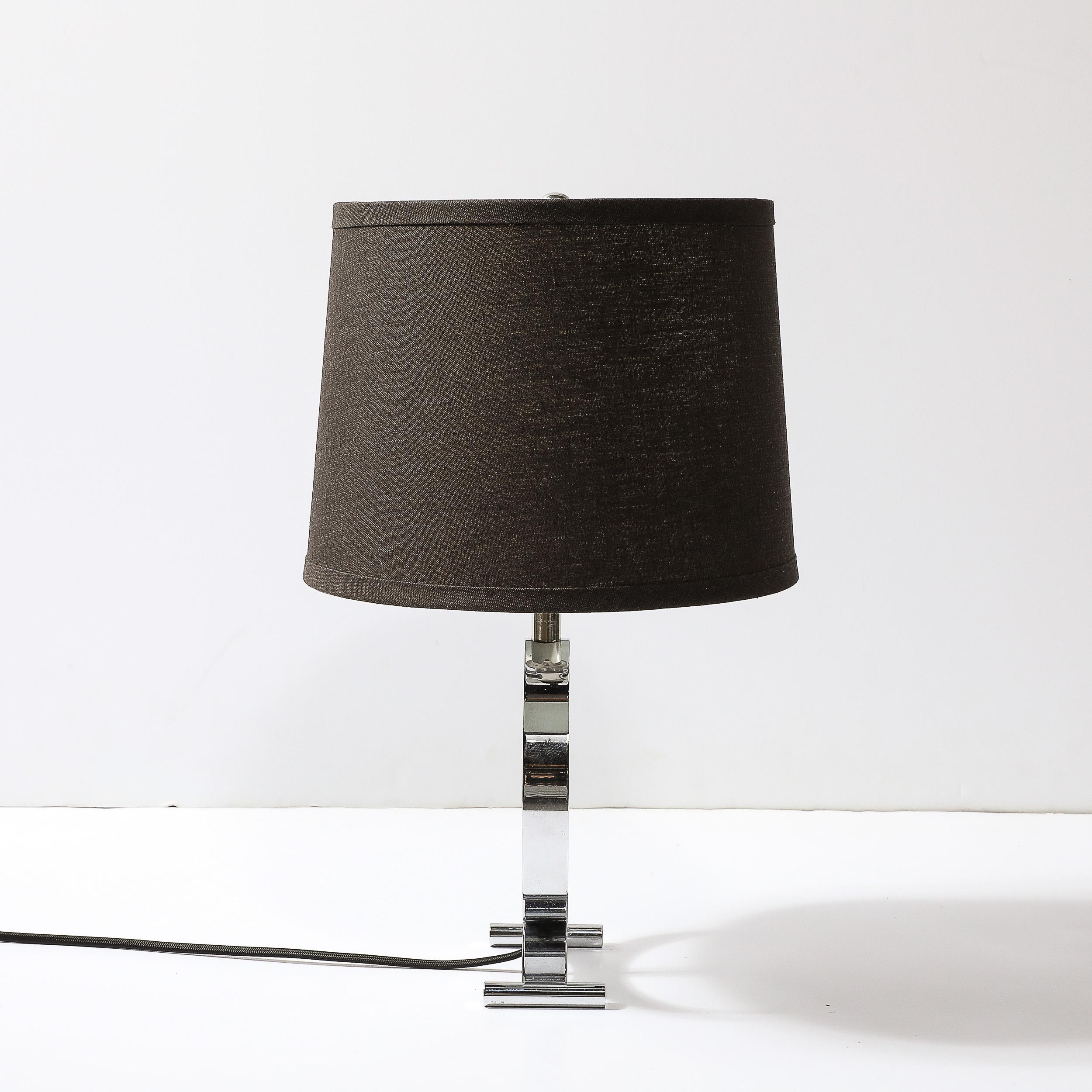 Art Deco Open Form Machine Age Table Lamp in Chrome For Sale 1