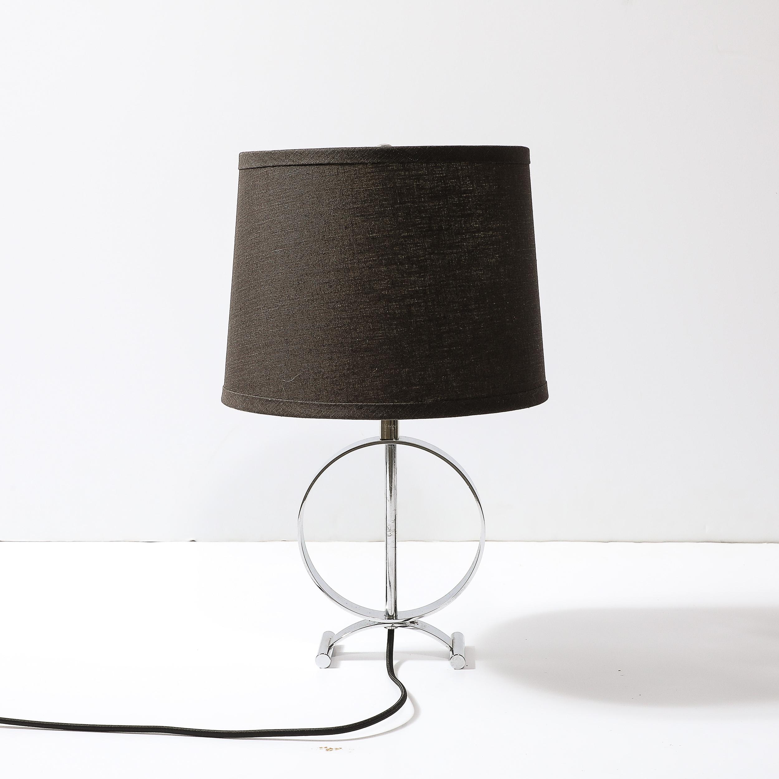 Art Deco Open Form Machine Age Table Lamp in Chrome For Sale 3