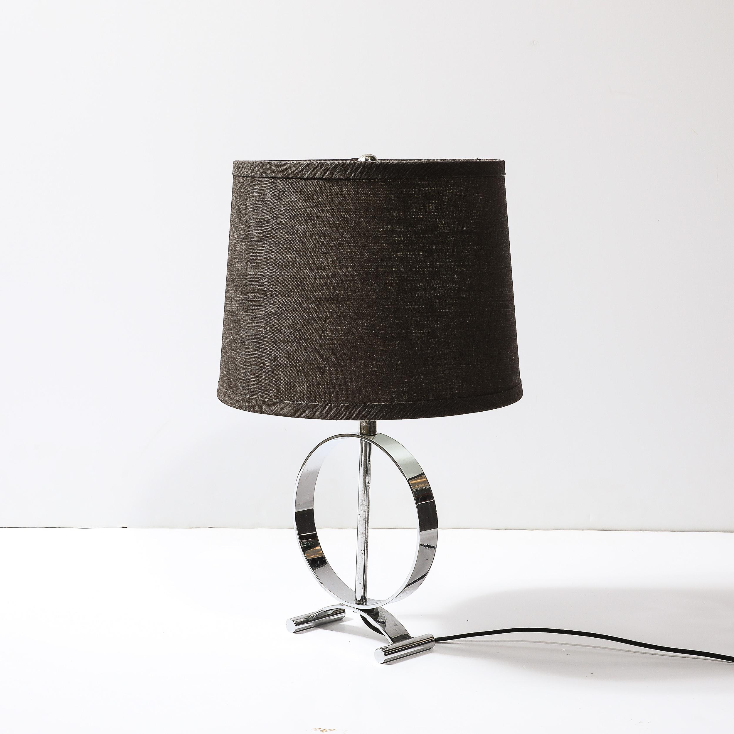 Art Deco Open Form Machine Age Table Lamp in Chrome For Sale 4