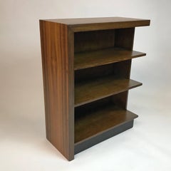 Art Deco Open Walnut Bookcase Display Cabinet