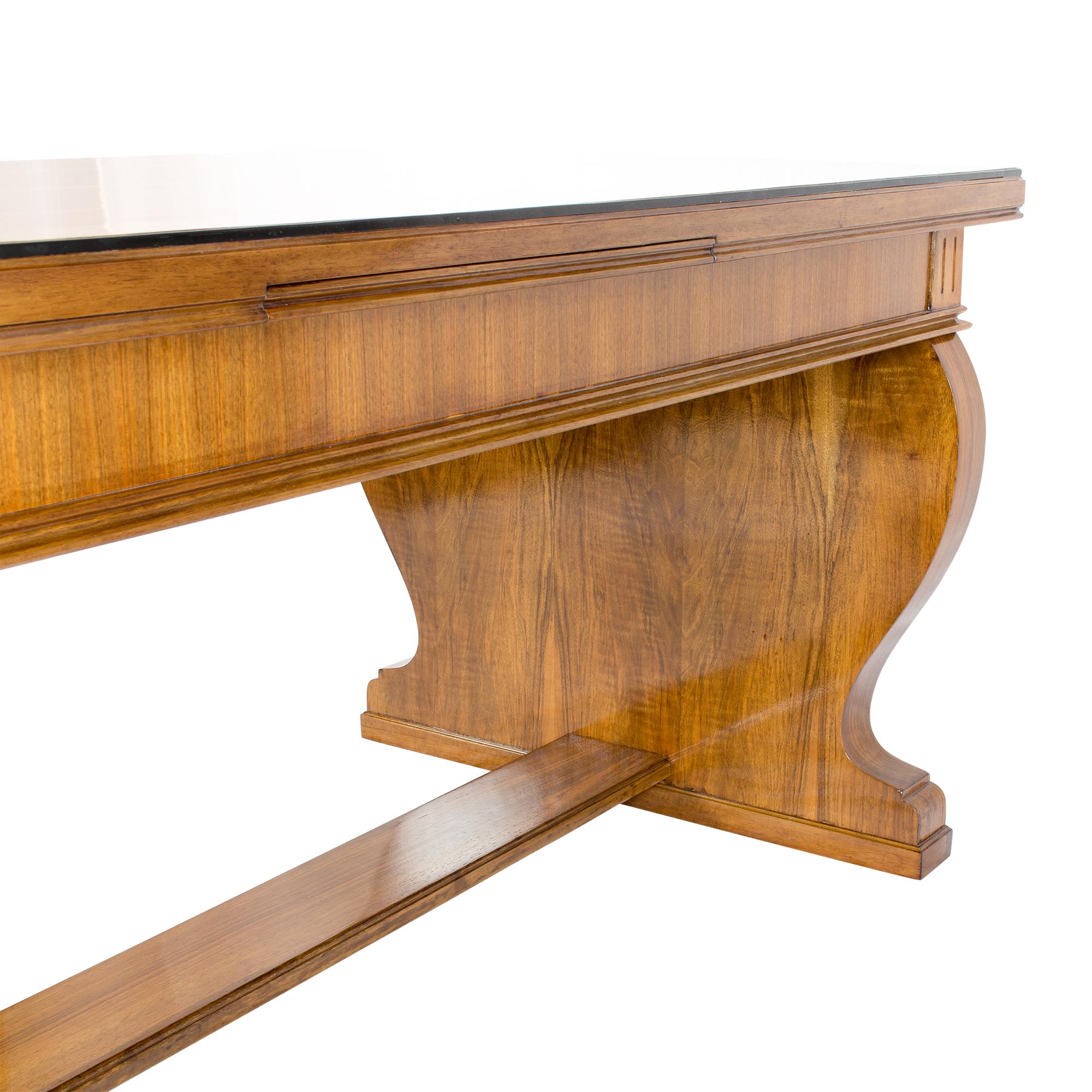 Polished Art Deco or Art Nouveau Walnut Writing Desk For Sale
