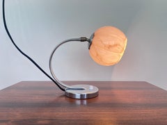 Lampada da tavolo in cromo e vetro in stile Art Déco o Bauhaus - anni '30