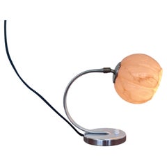 Lampada da tavolo in cromo e vetro in stile Art Déco o Bauhaus - anni '30